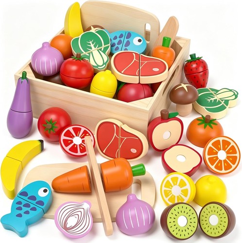 Wooden play food cutting - wooden,
