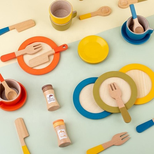Wooden kids play kitchen toys - kids,