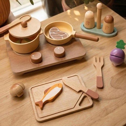 Wooden cooking play set - cooking,