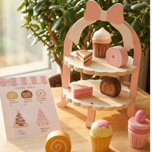Wooden play food dessert - wooden,
