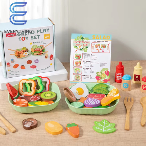 Wooden salad play food - play,