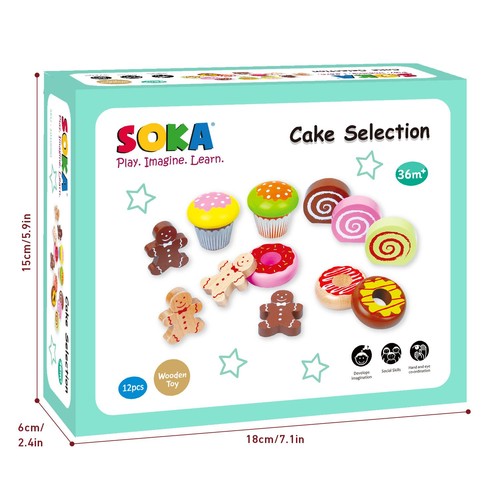 Soka wooden cake selection - wooden, toy